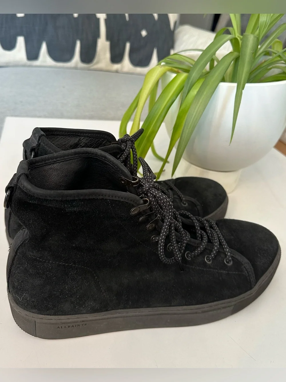 AllSaints Men's Black Suede Lace-Up Boots Great Condition! Size 45 EU
